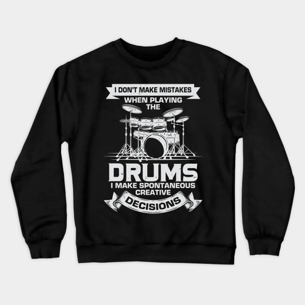 Funny Drums Music Percussionist Drummer Gift Crewneck Sweatshirt by Dolde08